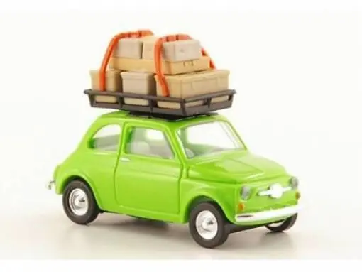 Bestseller 48714 Busch HO 1 87 Fiat 500 con bagagliera e bagagli colore verde